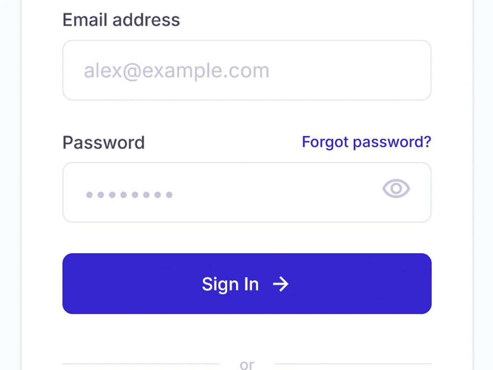 Sign-up and login flow